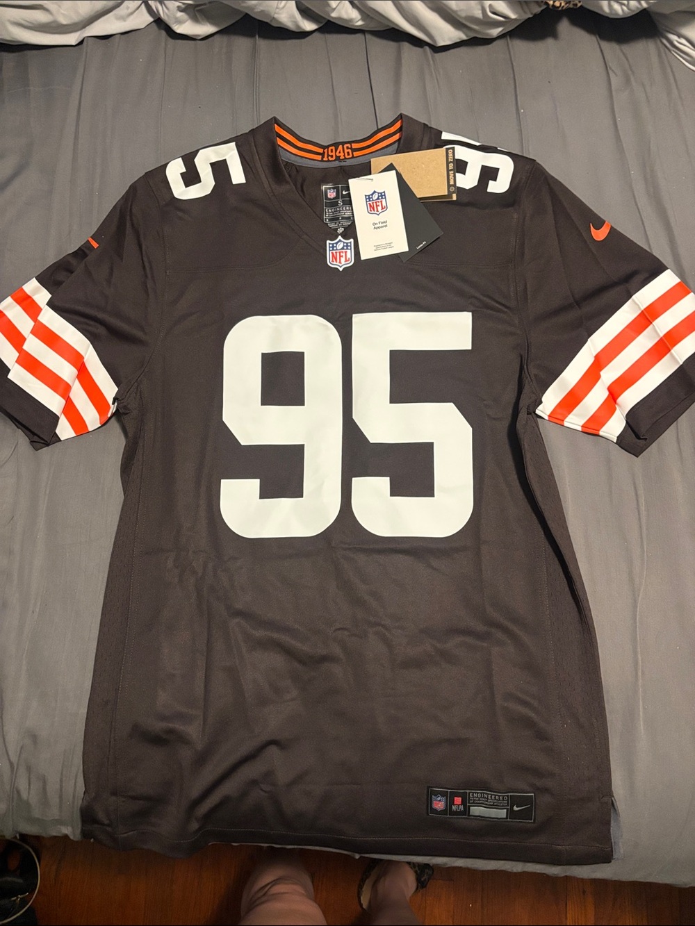 Nike Brown Men's Football Jersey #95 Myles Garrett official NFL brand new